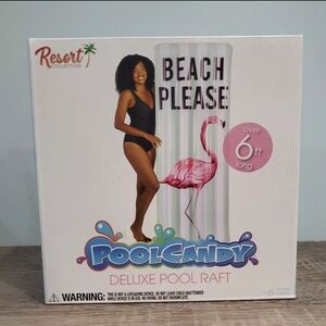 Pool Candy Resort Collection Flamingo “Beach Please” Deluxe Pool Raft